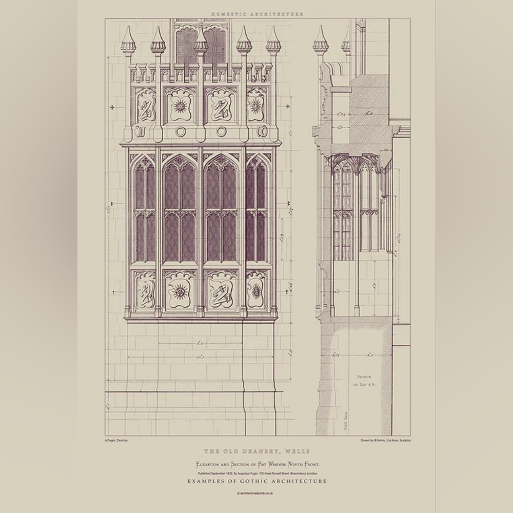 Architectural Print: The Old Deanery Bay Windows / Size A2